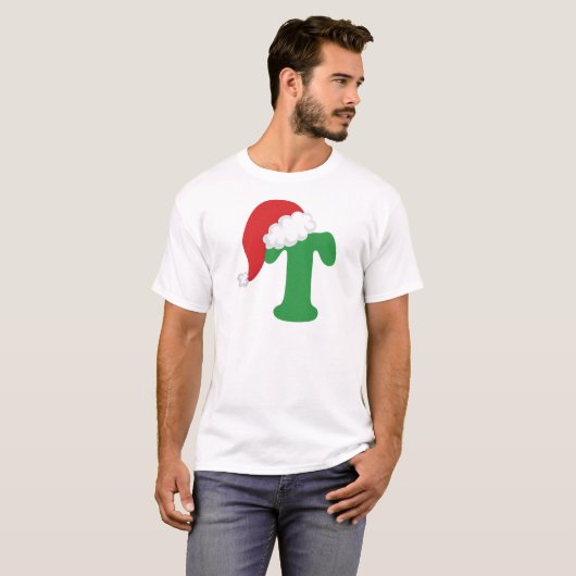 Kerstbrief T-alfabet T-shirt (Voorkant volledig)