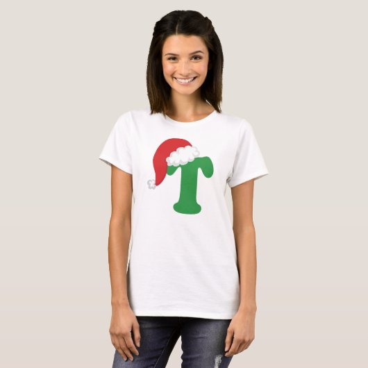 Kerstbrief T-alfabet T-shirt (Voorkant volledig)
