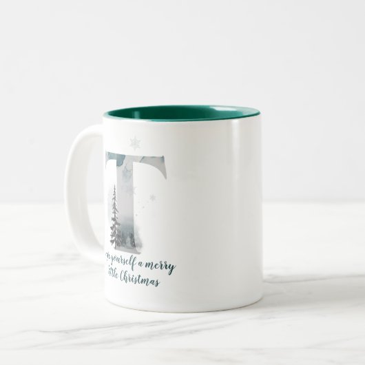 Kerstbrief T Alphabet Coffee Mok (Voorkant links)