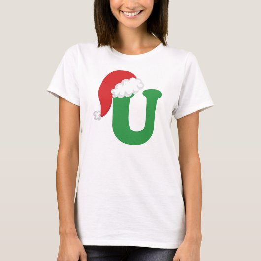 Kerstbrief U Alphabet T-shirt (Voorkant)
