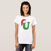 Kerstbrief U Alphabet T-shirt (Voorkant volledig)