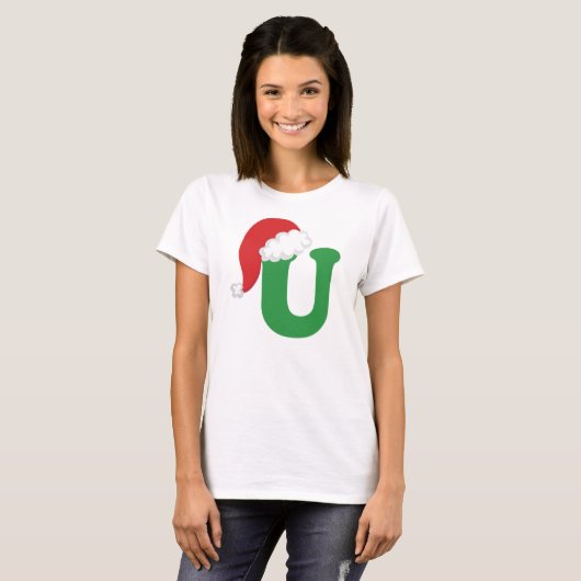 Kerstbrief U Alphabet T-shirt (Voorkant volledig)