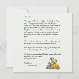 Kerstbrief van de Kerstelf Kaart