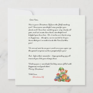 Kerstbrief van de Kerstelf Kaart