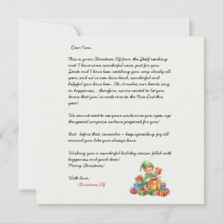 Kerstbrief van de Kerstelf Kaart