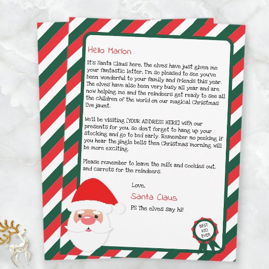 Kerstbrief van de Kerstman aan Kinderen