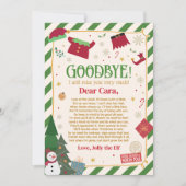 Kerstbrief van Elf Afscheidsbriefkaart Kaart (Voorkant)