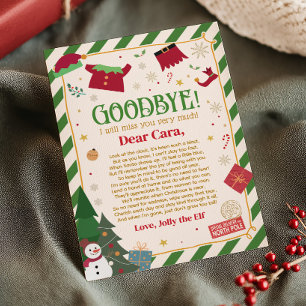 Kerstbrief van Elf Goodbye Letter Kaart