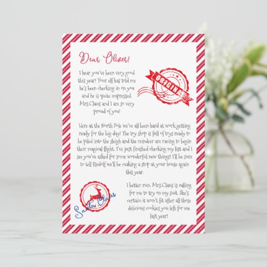 kerstbrief van Santa Claus North Pole Mail Kaart (Staand voorkant)