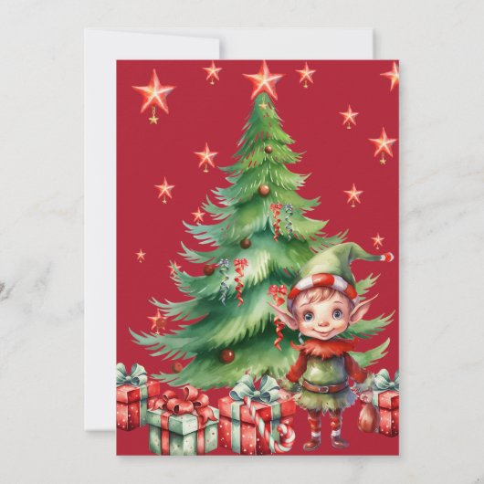 Kerstbrief van Santa en Elf Gepersonaliseerd Kaart (Achterkant)