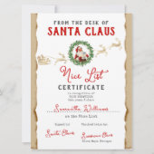 Kerstbrief van Santa Nice Lijst Certificaat (Achterkant)