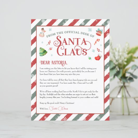 Kerstbrief van Sinterklaas gepersonaliseerd (Staand voorkant)