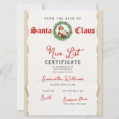 Kerstbrief van Sinterklaas Nice List-certificaat (Achterkant)