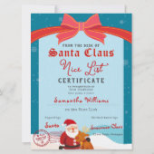 Kerstbrief van Sinterklaas Nice List-certificaat (Achterkant)