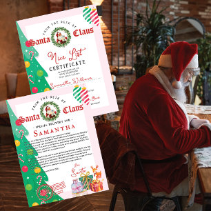Kerstbrief van Sinterklaas Nice List Certificaat
