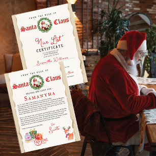 Kerstbrief van Sinterklaas Nice List-certificaat