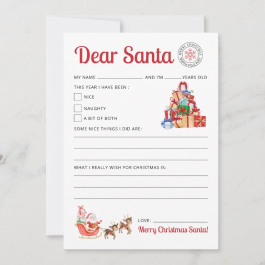 Kerstbrief van Sinterklaas voor kinderen Sinterkla (Voorkant)