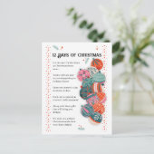 Kerstbrief van twaalf dagen feestdagenkaart (Staand voorkant)