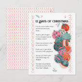 Kerstbrief van twaalf dagen feestdagenkaart (Voorkant / Achterkant)