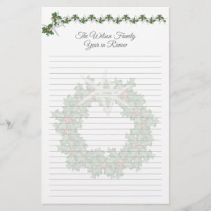 Kerstbrief voor familie met zeester en hulst gelin briefpapier