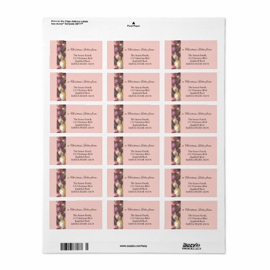 Kerstbrief voor pasteelversieringsproducten etiket (Full Sheet)