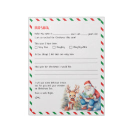 Kerstbrief voor Santa Festive Notitieblok