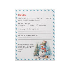Kerstbrief voor Santa Festive Notitieblok