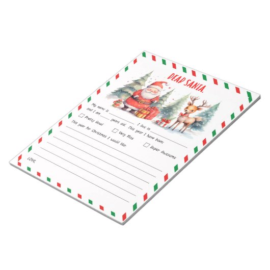 Kerstbrief voor Santa Festive Notitieblok (Schuin)