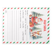 Kerstbrief voor Santa Festive Notitieblok (Voorkant)