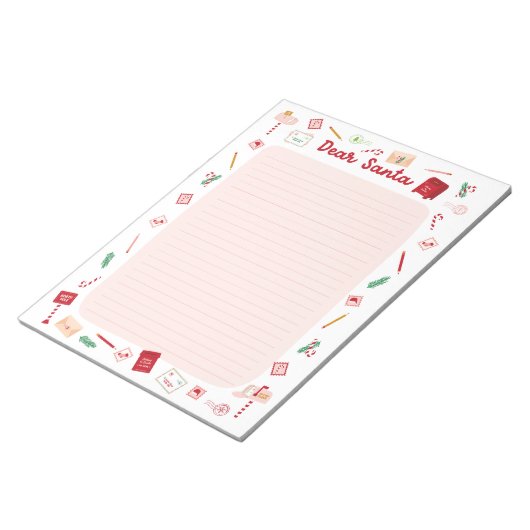 Kerstbrief voor Santa Lined Notitieblok (Schuin)