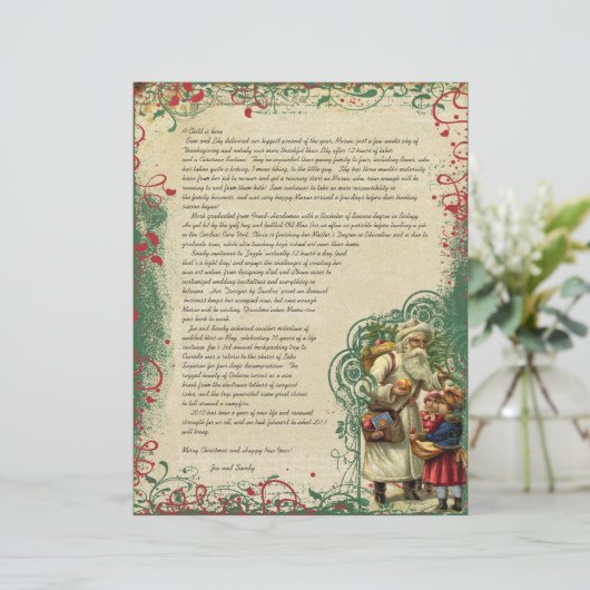 kerstbrief voor Santa Retro (Staand voorkant)