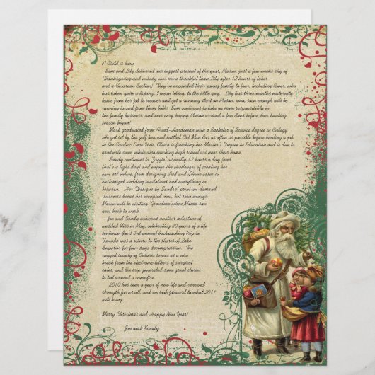 kerstbrief voor Santa Retro (Voorkant / Achterkant)