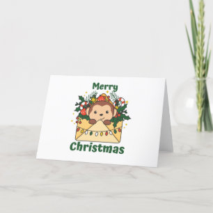 Kerstbrief Winter Apen Apen Feestdagen Kaart