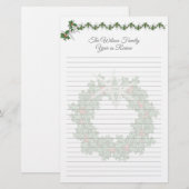 kerstbriefje met briefje voor familie briefpapier (Voorkant / Achterkant)