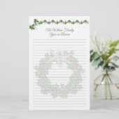 kerstbriefje met briefje voor familie briefpapier (Staand voorkant)