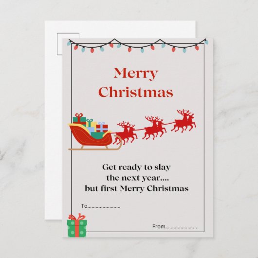 kerstbriefkaart briefkaart (Voorkant / Achterkant)