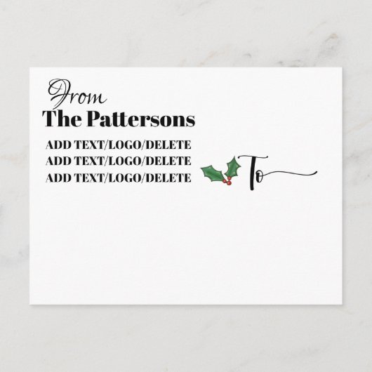 kerstBriefkaart Briefkaart (Achterkant)