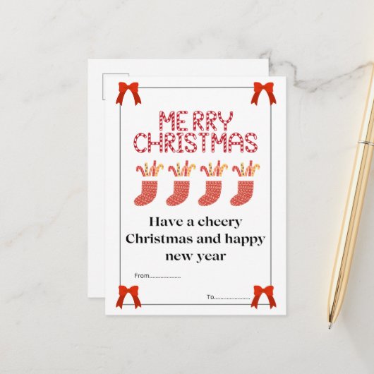 kerstbriefkaart briefkaart (Voorkant / Achterkant in situ)