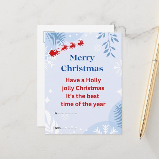 kerstbriefkaart briefkaart (Voorkant / Achterkant in situ)