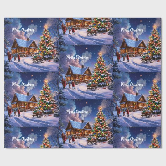 kerstbriefkaart cadeaupapier (Vlak)