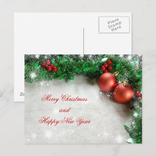 kerstbriefkaart feestdagenkaart (Voorkant / Achterkant)