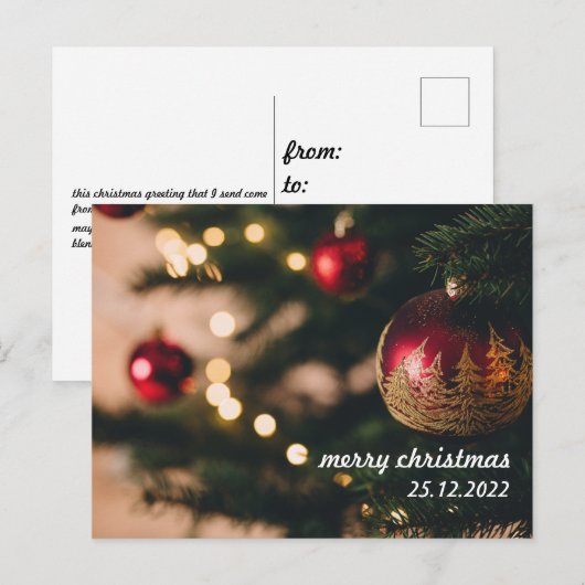 kerstBriefkaart Feestdagenkaart (Voorkant / Achterkant)