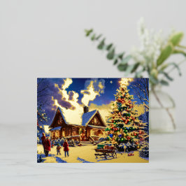 kerstbriefkaart folie feestdagen briefkaart