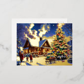 kerstbriefkaart folie feestdagen briefkaart (Voorkant / Achterkant)