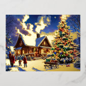 kerstbriefkaart folie feestdagen briefkaart (Voorkant)