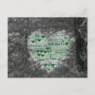 kerstBriefkaart Green Heart Prettige feestdagen