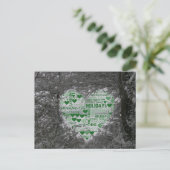 kerstBriefkaart Green Heart Prettige feestdagen (Staand voorkant)