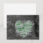 kerstBriefkaart Green Heart Prettige feestdagen (Voorkant / Achterkant)