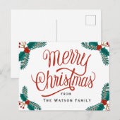 KerstBriefkaart, Happy Holiday-kaart Uitnodiging Briefkaart (Voorkant / Achterkant)