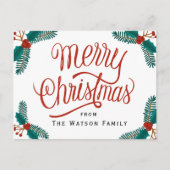 KerstBriefkaart, Happy Holiday-kaart Uitnodiging Briefkaart (Voorkant)